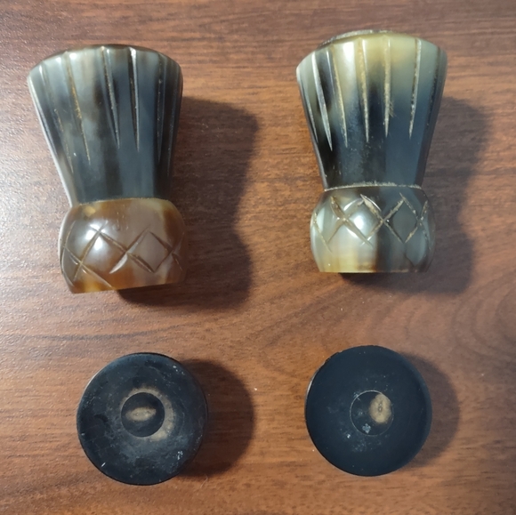 Vintage Viking Bovine Horn Salt And Pepper Shakers - Picture 4 of 5